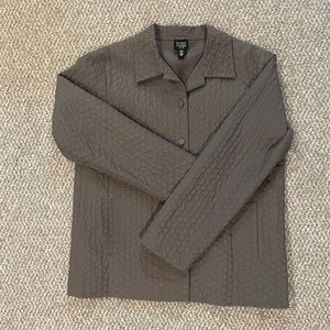Eileen Fisher Jacket. Circle Pattern Quilted Jacket. PS. Gray.